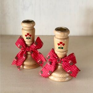 Vintage Wood Candleholders